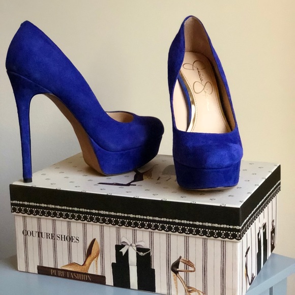 Jessica Simpson Shoes - Blue Suede Jessica Simpson heels